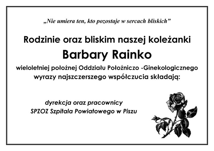 Będzie nam bardzo brakowało Jej obecności wśród nas!